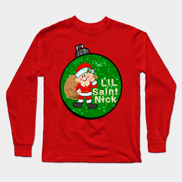 Lil Saint Nick Long Sleeve T-Shirt by Marcusmaximum 